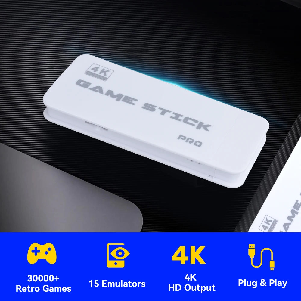 M15 Game Stick 64G Video Game Console 4K UHD Output with 30000+ Retro Games for PS1