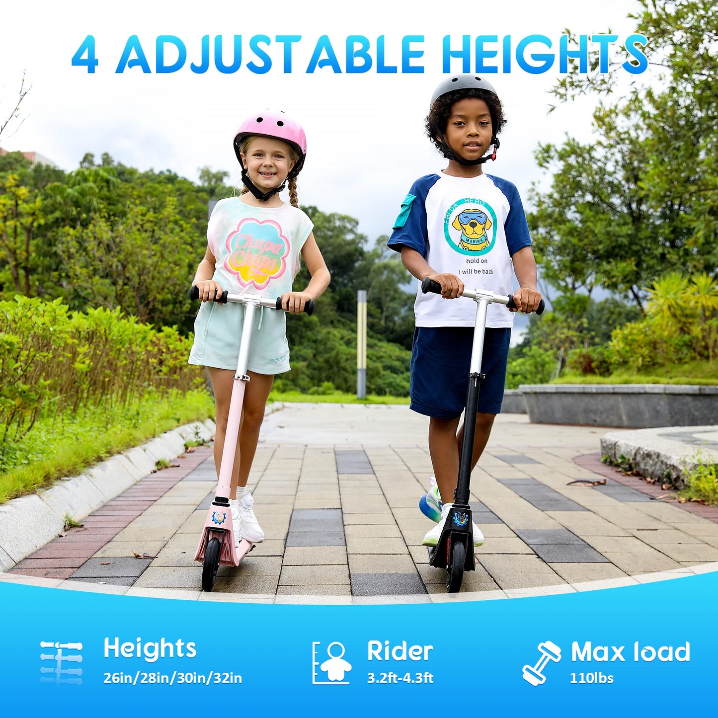 CAROMA Electric Scooter Max 6 MPH 120W Rear Motor For Kid Age 6-12  E-Scooter With Adjustable Height