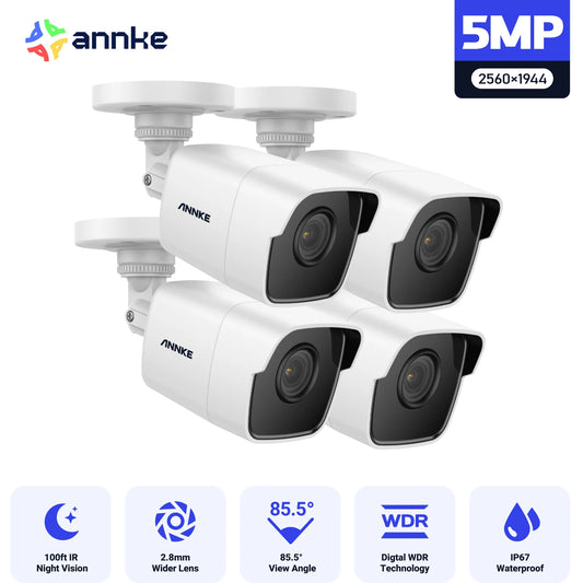 4X Ultra HD 5MP TVI CCTV Camera Outdoor Weatherproof White Security Surveillance System