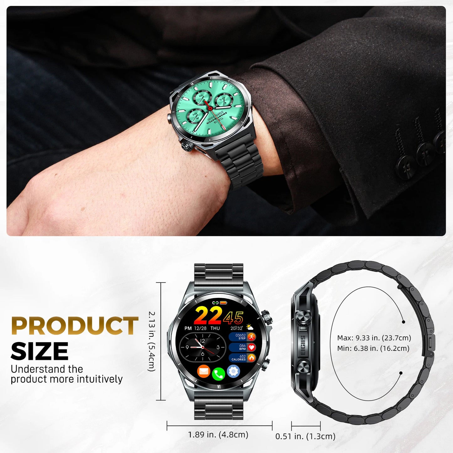 New Smart Watch KE6 1.43"Black Sports Watch KE Series Bluetooth