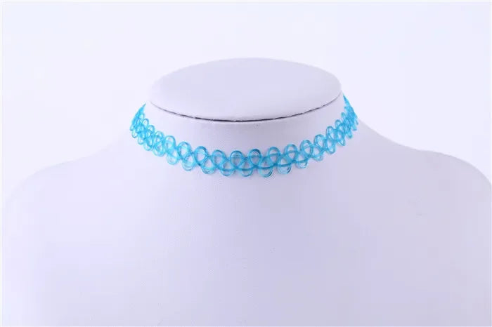 2PC/Lot Summer Style Girls Elastic Vintage Stretch Tattoo Choker Necklace Women