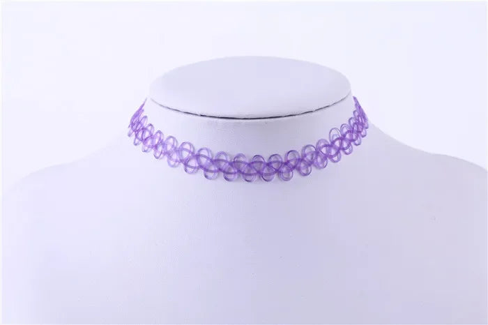 2PC/Lot Summer Style Girls Elastic Vintage Stretch Tattoo Choker Necklace Women