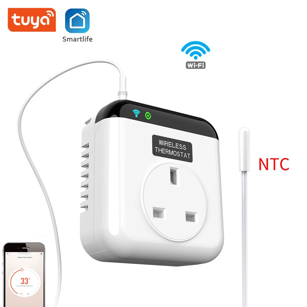 Programmable Smart Wifi Thermostat Plug Outlet 10A Plug-in