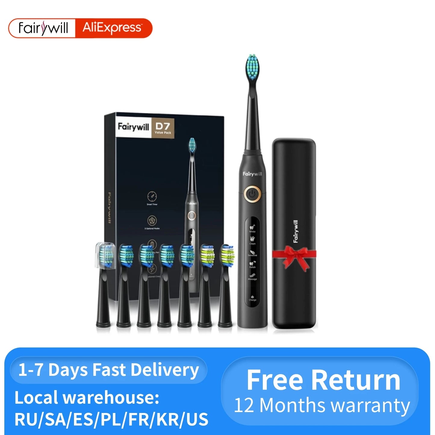 Electric Sonic Toothbrush FW-507 USB Charge Rechargeable Adult Waterproof