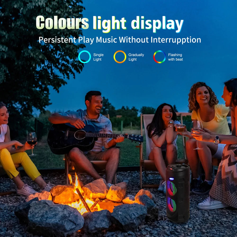 Wireless Bluetooth Speaker With Wired Microphone & Remote Control Column Big Power Party Speakers Loudspeaker For Family Karaoke