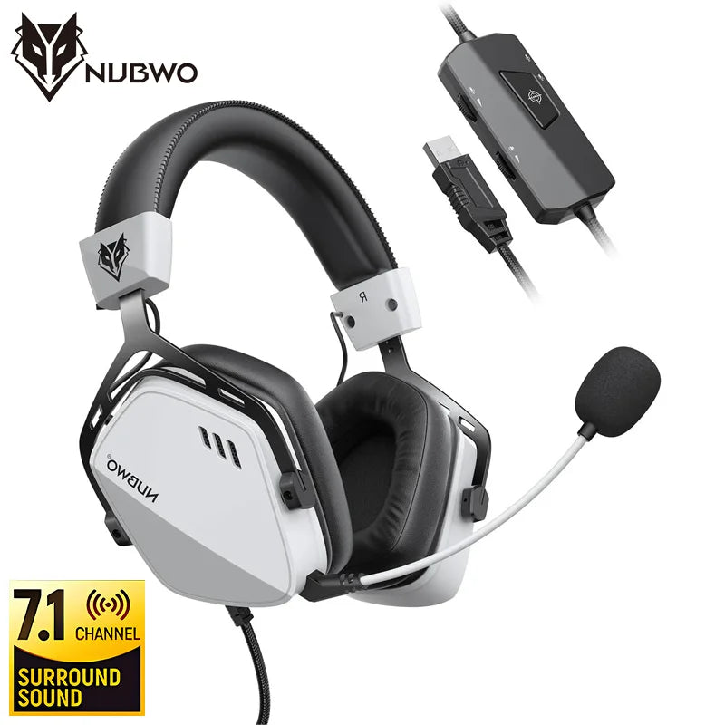USB-A Gaming Headset with 7.1 Surround and FPS Sound Wired Headphones with Noise Canceling Mic