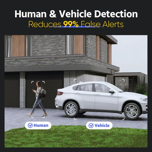 4PCS 12MP Outdoor Smart Dual Light Security Camera Color IR Night Vision