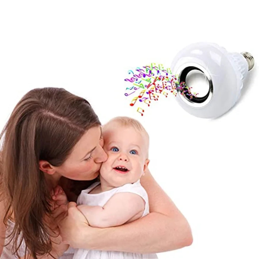 LED RGB+White Bulb Light Smart Bluetooth Music Audio Speaker Changing Color Lamp Shower Head with Remote for Living Room Bathro