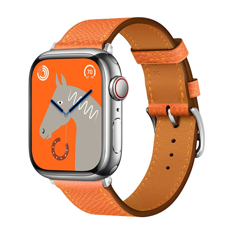 Leather Band For Apple Watch Strap 45mm 45mm 40mm 41mm 38mm 42 Single Tour Bracelet Correa iWatch 3 6 SE 7 8 9 ultra 49mm 2035