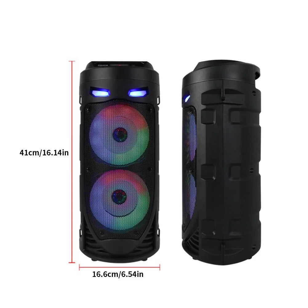 Wireless Bluetooth Speaker With Wired Microphone & Remote Control Column Big Power Party Speakers Loudspeaker For Family Karaoke