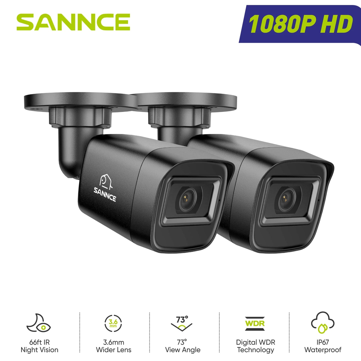 security camera 3.6mm lens 2/4 PCS 1080P bullet cctv camera Home Night Vision auto IR-cut 1080P