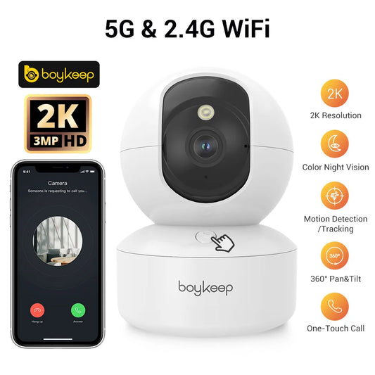 3MP 5G/2.4GHz WiFi Indoor Home Security IP Smart Baby Monitor Camera Automatic