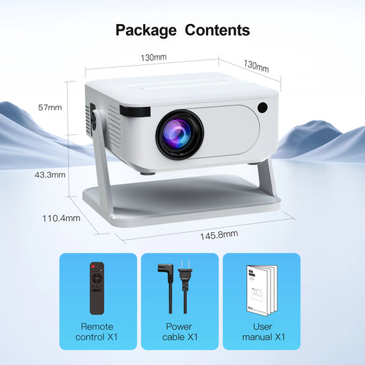 HA109 Mini Projector Android11 WiFi6  720P Built-in App Mirror SmartPhone for 1080P 4K Video Home Cinema