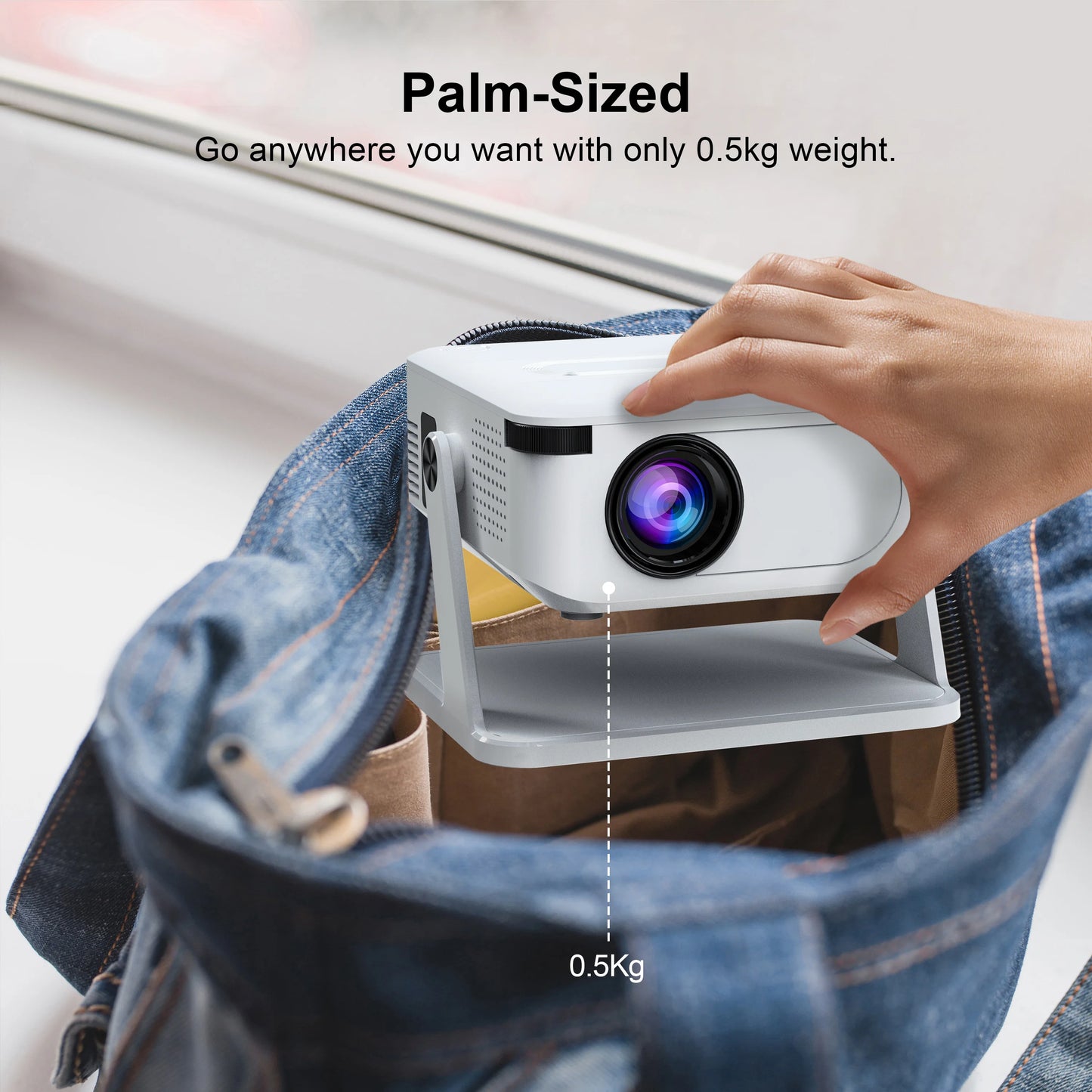 HA109 Mini Projector Android11 WiFi6  720P Built-in App Mirror SmartPhone for 1080P 4K Video Home Cinema