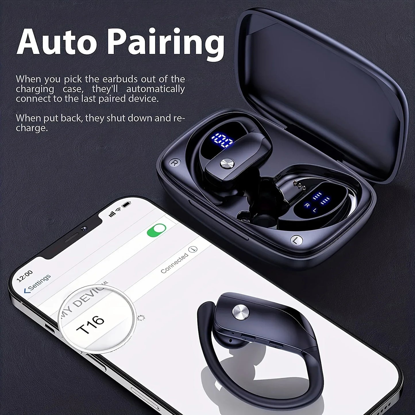 Sport Wireless Earbuds Bluetooth Headphones, Back Sport Earphones