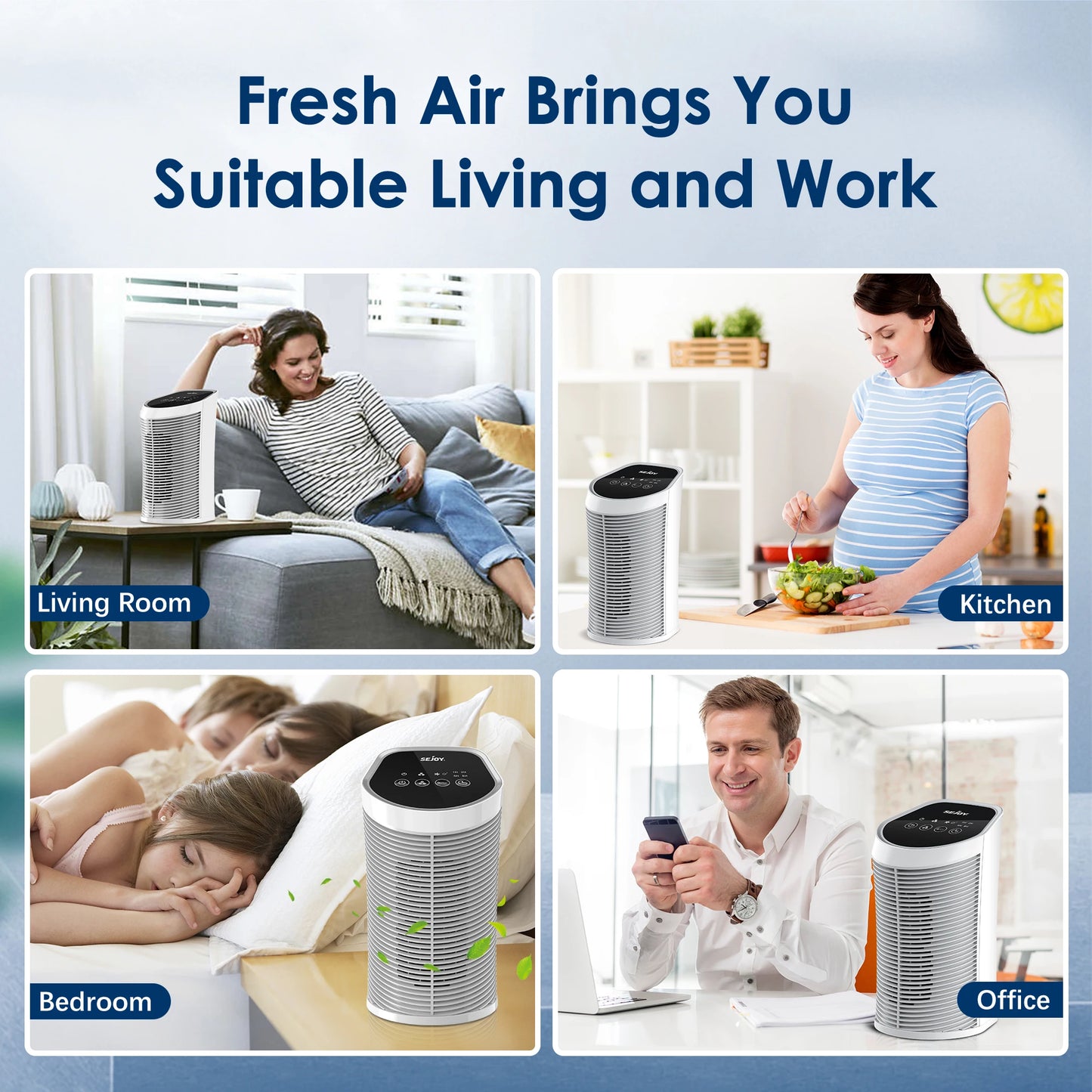 Air Purifier HEPA Filter For Indoor 200 Square Feet 99.9% Removal