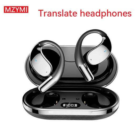 AI Translation Wireless Earphone TWS Ear Hook Sport Running Bluetooth Headset