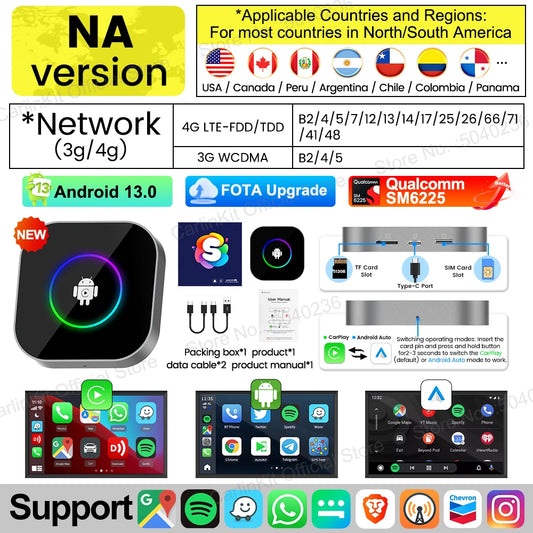 2025 New R2 Smart Streaming Box Android 13 CarPlay Ai TV Box For Netflix YouTube SM6225 Wireless