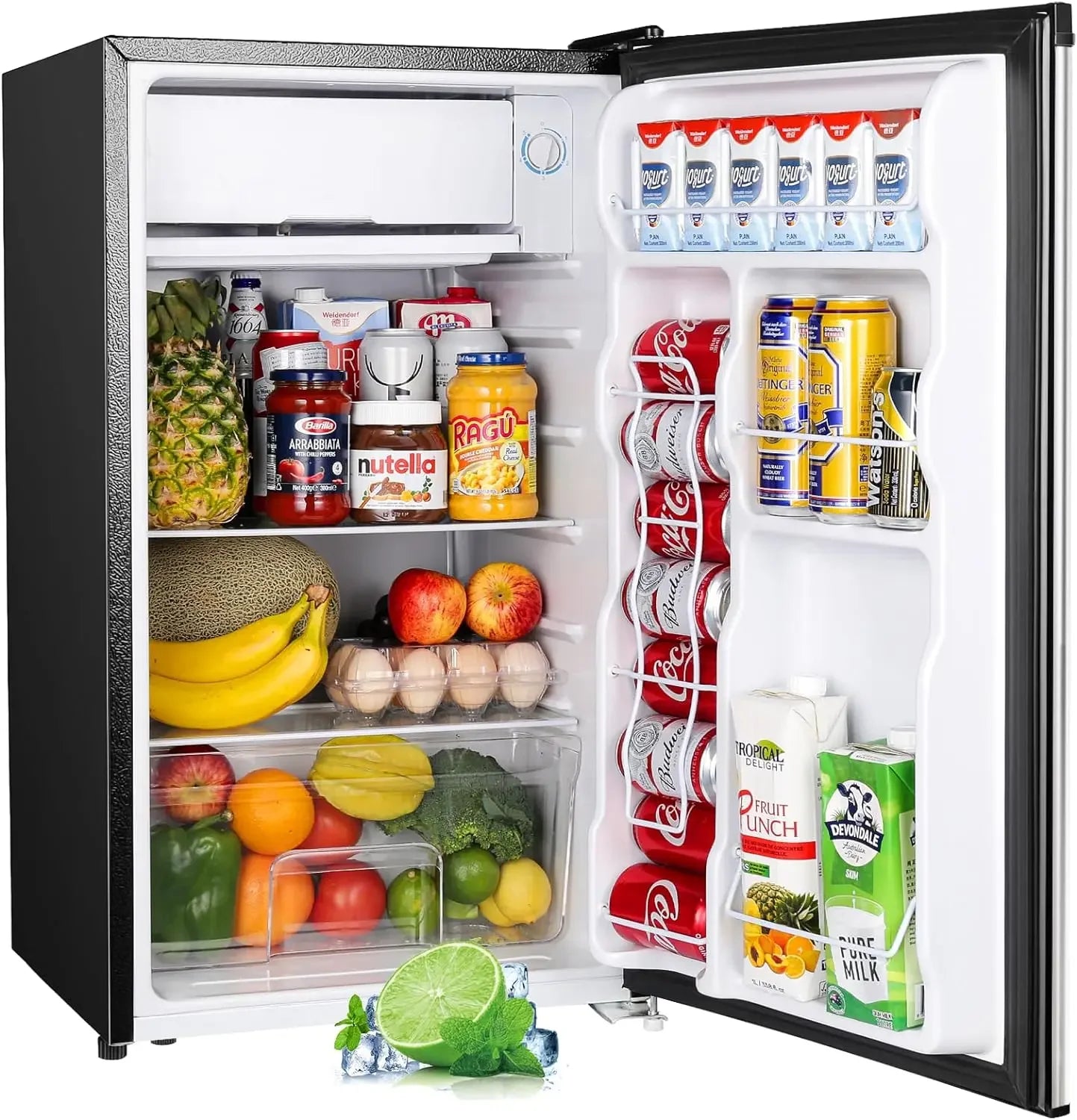 3.2 Cu.Ft Mini Fridge with Freezer, Single Door,