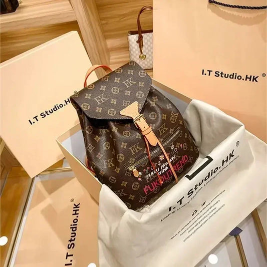 Designer Bags Presbyopia Casual Brown Backpack Fashion brand Luxury genuine leather