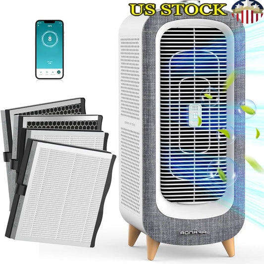 Air Purifier Large Room 2105ft² True HEPA 13 Filter Activated Carbon Quiet