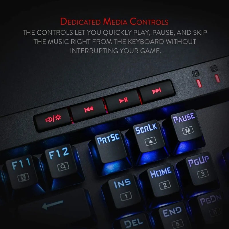 Redragon K580 VATA RGB 104 Keys LED USB Backlit Mechanical Gaming Wired Backlight Computer Keyboard