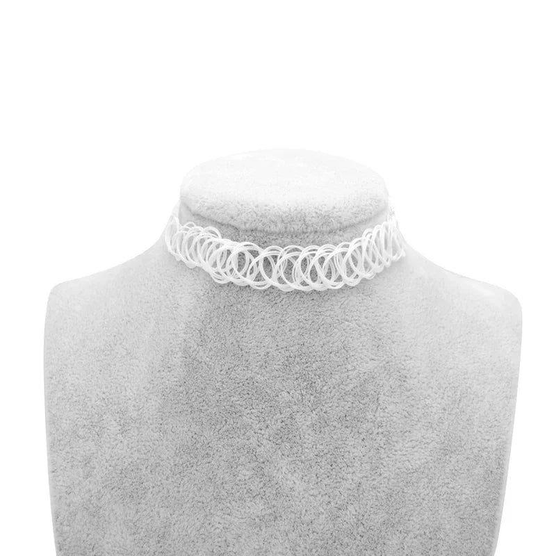 2PC/Lot Summer Style Girls Elastic Vintage Stretch Tattoo Choker Necklace Women