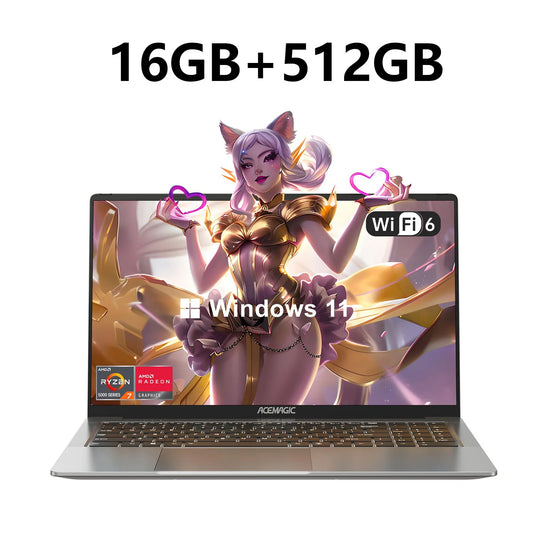 Gaming Notebook AMD Ryzen 7 5700U(Beat i7-1265U)Backlit Laptop Keyboard