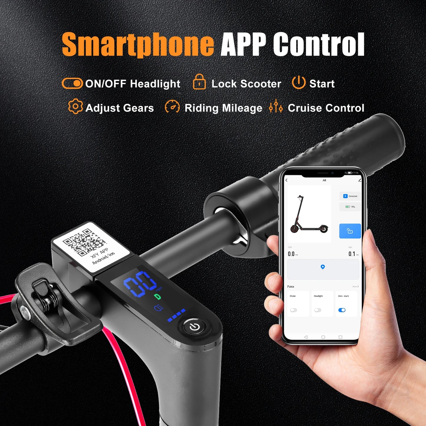 AiliFe A8 Mini Foldable Electric Scooter 350W Smart APP  8.5inch tire Folding E Scooter Long Range Commuting Electric Scooters
