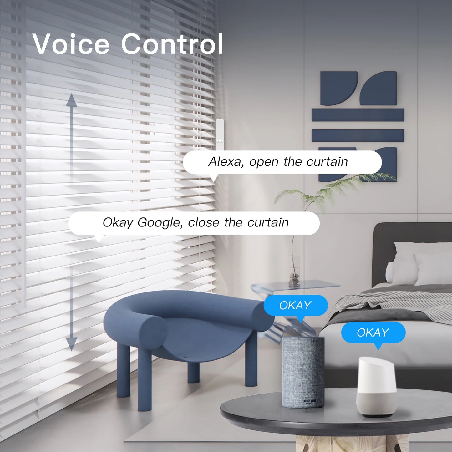 WiFi Smart Motor Electric Chain Roller Blinds Shade Shutter Drive RF Remote Kit Smart Life App via Alexa/Google