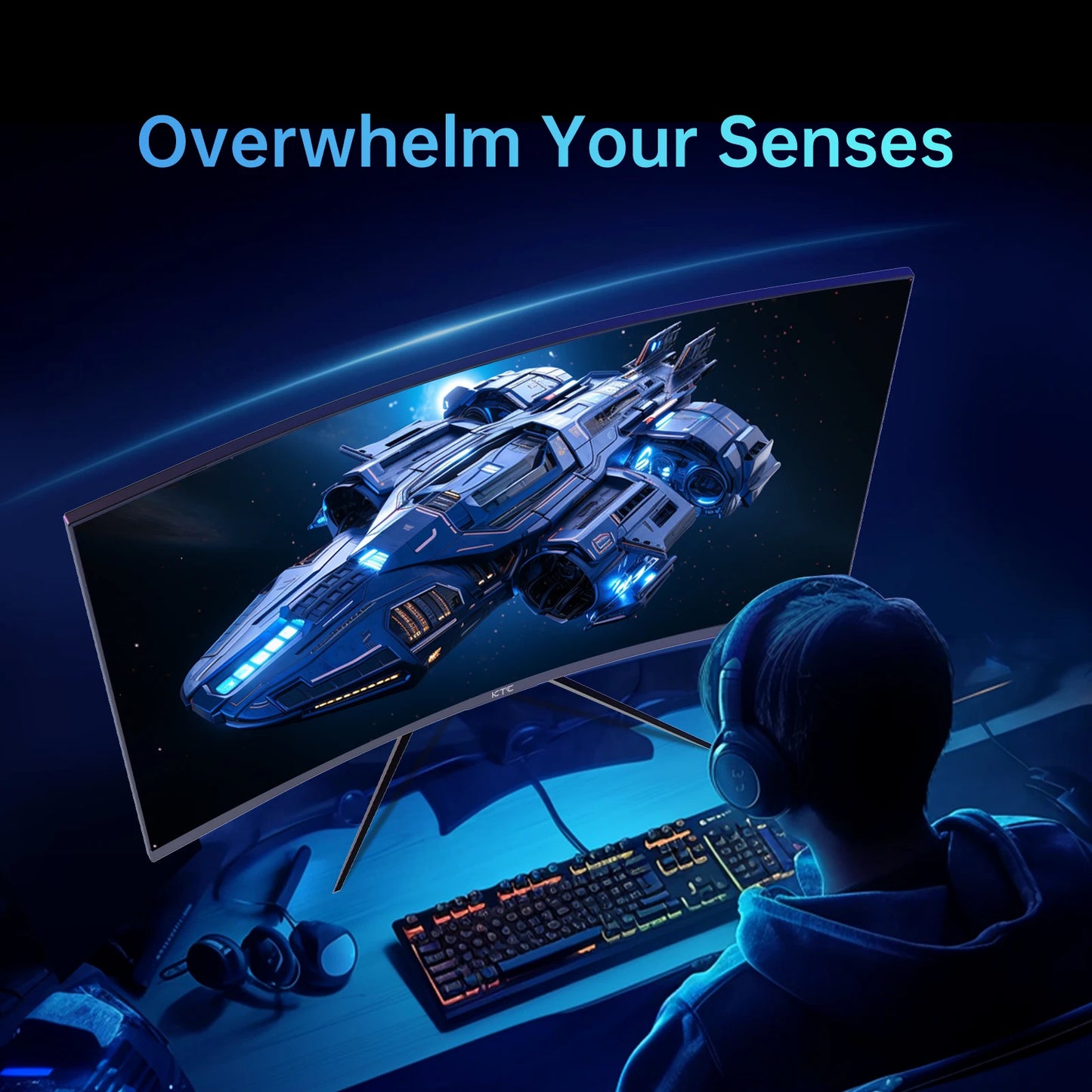 KTC 32 inch 240Hz Curved Gaming Monitor 1500R 1080P 125% sRGB 1ms, Freesync/G-sync  VESA,Tilt Adjustable,