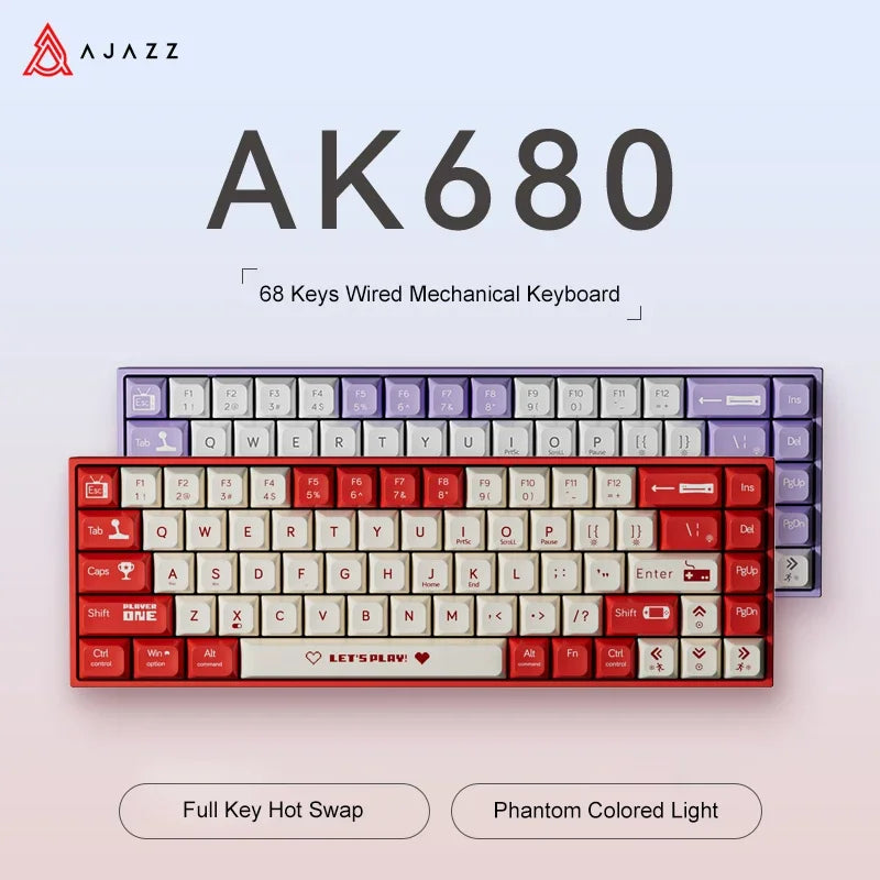 Mechanical Keyboard ABS Keycap 68 Keys Wired Wireless Bluetooth