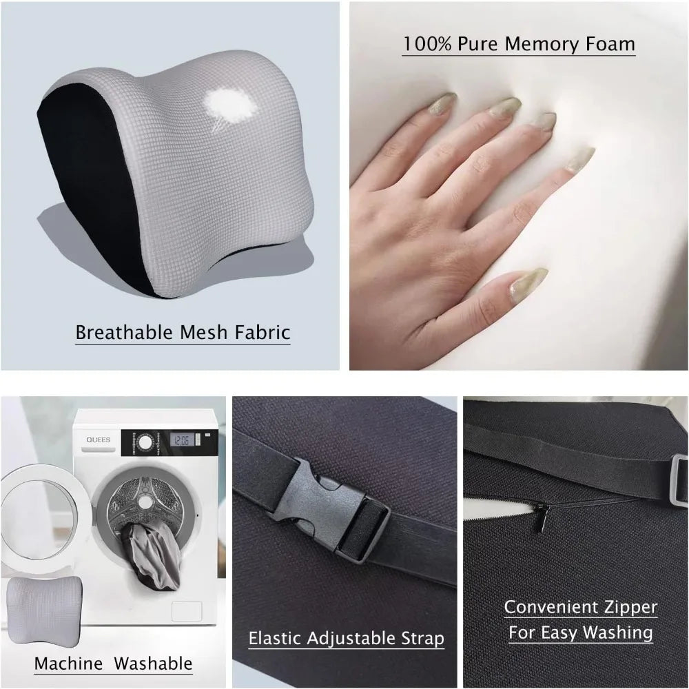 Ultra Soft Car Headrest Pillow, Car Pillow for Driving with Adjustable Strap,