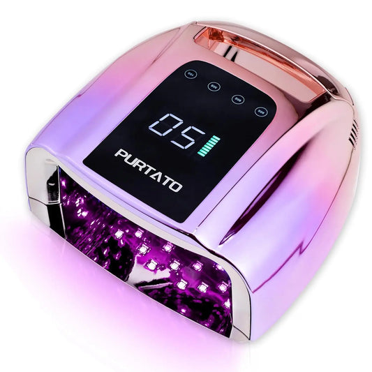 96W Rechargeable UV LED Nail Lamp with Smart Sensor, 4 Timers, Portable Cordless Design