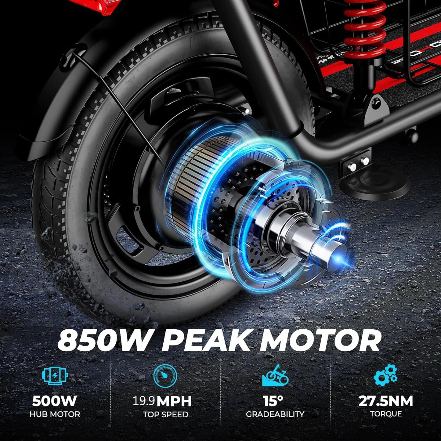850W peak adult electric scooter,25 miles 20 MPHequipped