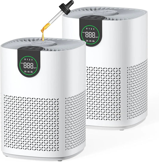 2 Pack Air Purifiers for Home, Air Purifiers for Bedroom Large Room up to 1200 sq.ft
