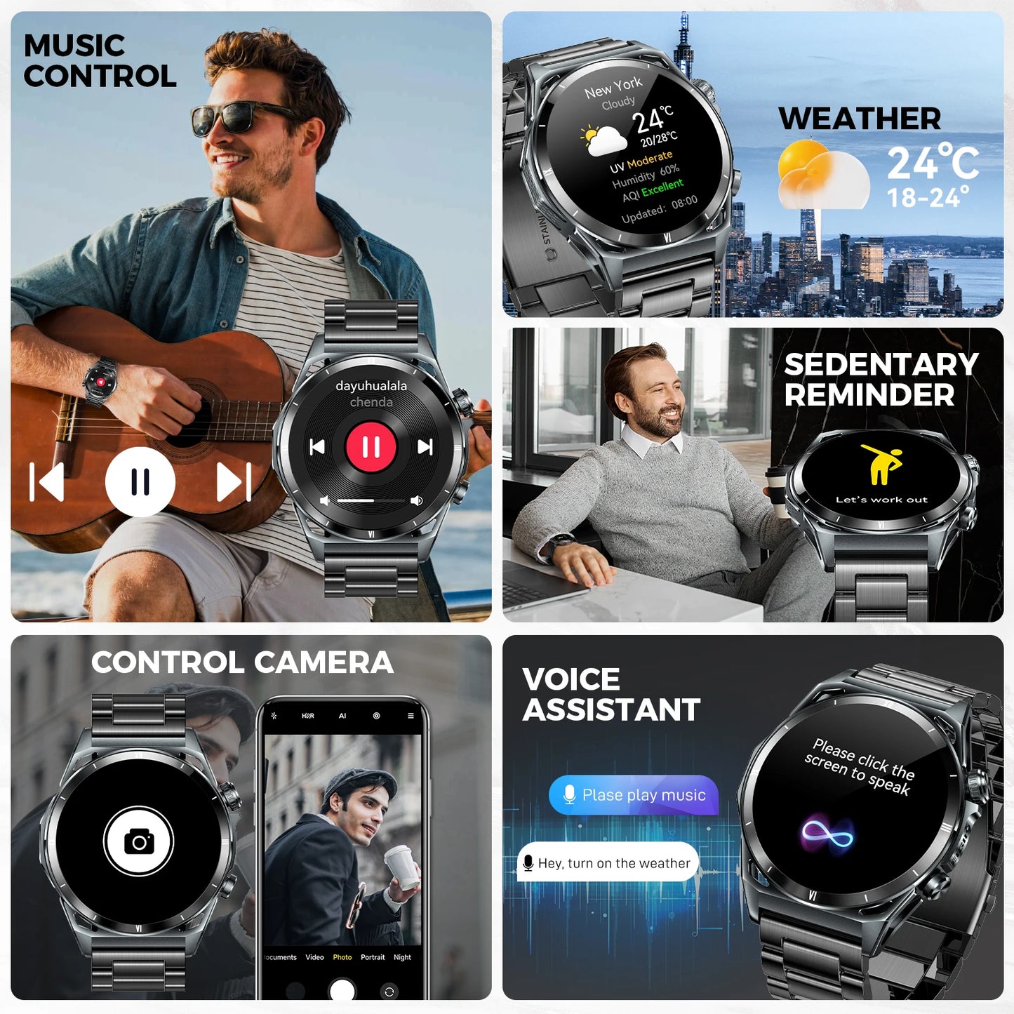 New Smart Watch KE6 1.43"Black Sports Watch KE Series Bluetooth