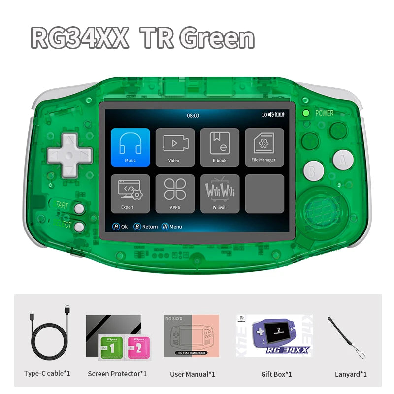 Handheld Game Console 3.4" IPS Screen Linux 64-bit Video Gaming Player