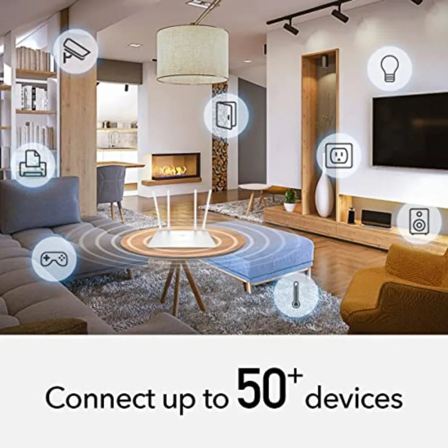 AC1200 Smart WiFi Router Extender, Access Point, WISP, 5GHz Dual Band, 10/100Mbps LAN, 4x5dBi Antennas, VPN, Guest WiFi, AP Mod