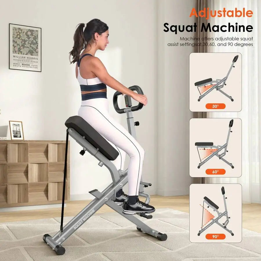 Squat Assist Trainer For Hip And Leg Exercises, 5-Position Adjustable Seat Cushion, Upgraded Version Enhanced Resistance,Squat Exercise Equipment For Home Gym Fitness