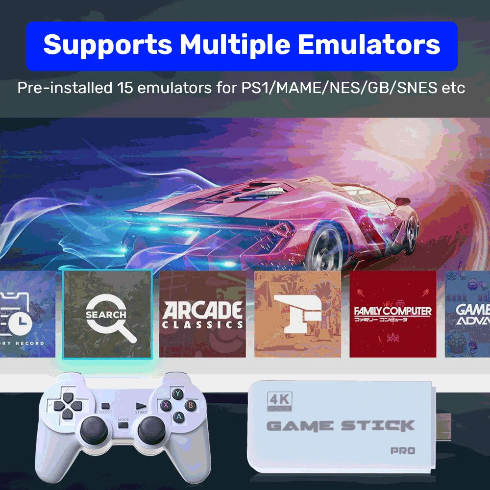 M15 Game Stick 64G Video Game Console 4K UHD Output with 30000+ Retro Games for PS1