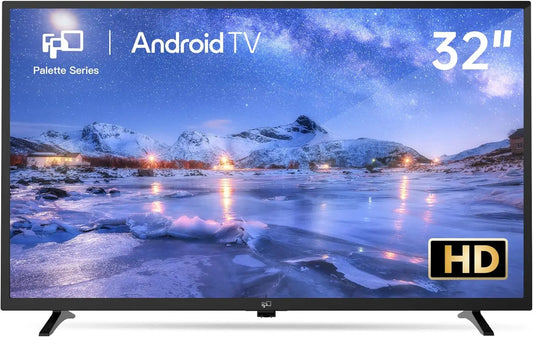 32 Inch Smart Android TV with HDR 10, Google Play, WiFi, Voice Remote for Streaming and Gaming