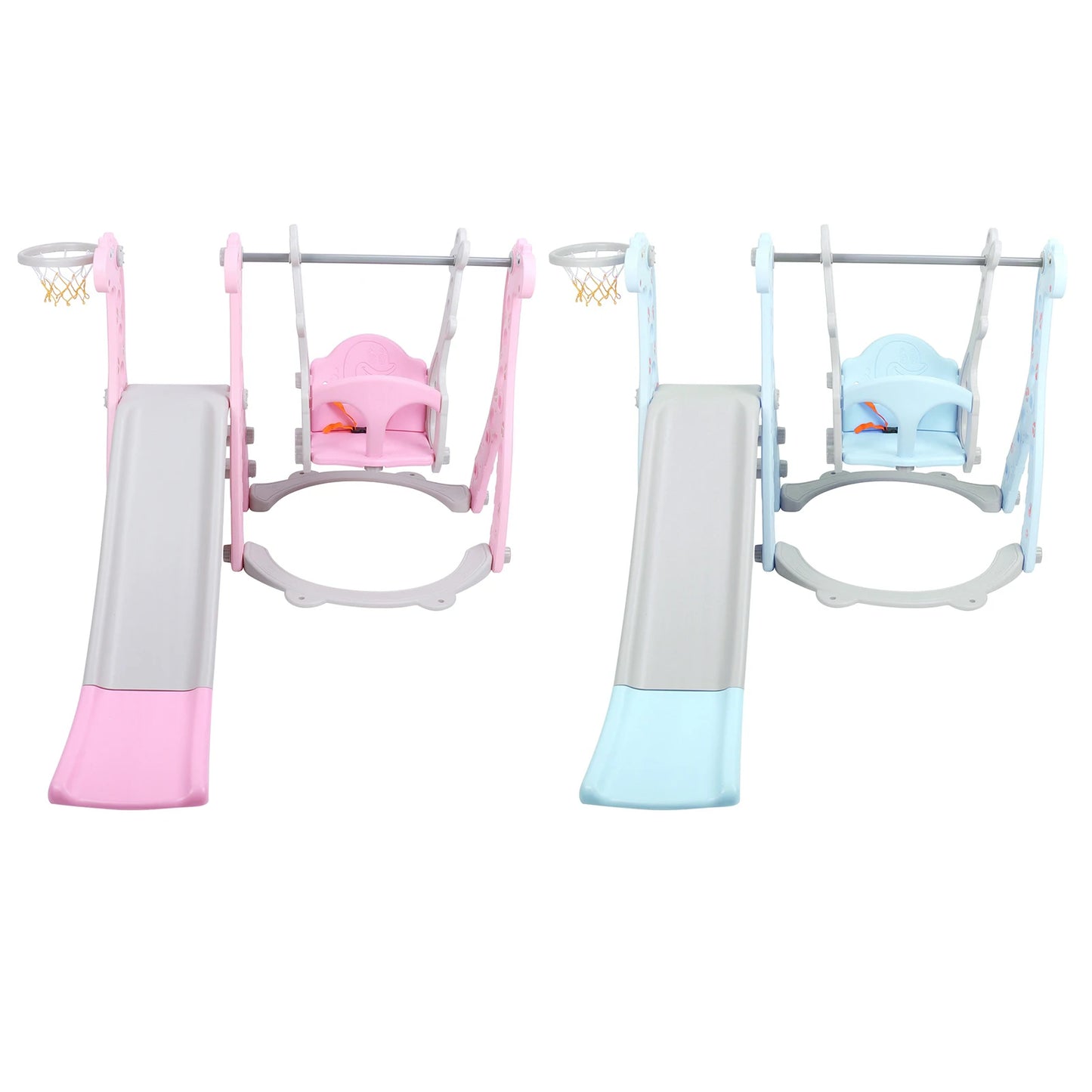 Climber Swing Set Children Play Slide Set Toddler Climber Swing Set with Basketball