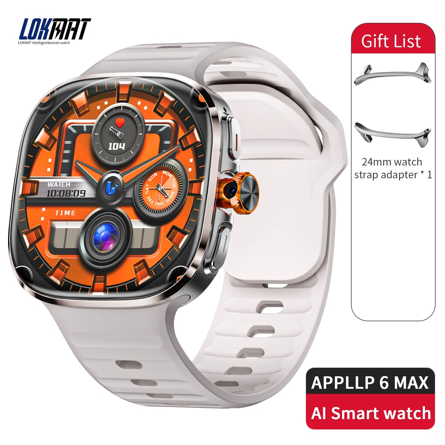 New APPLLP 6 MAX Android Smart Watch Phone Amoled Touch Screen Rotating Camera