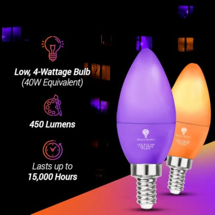 X LED Candle Light Bulb - 4W 40Watt Equivalent - E1 Base LED Bulb, Party Decoration, Porch, Home Lighting, Holiday Lighting, Ch