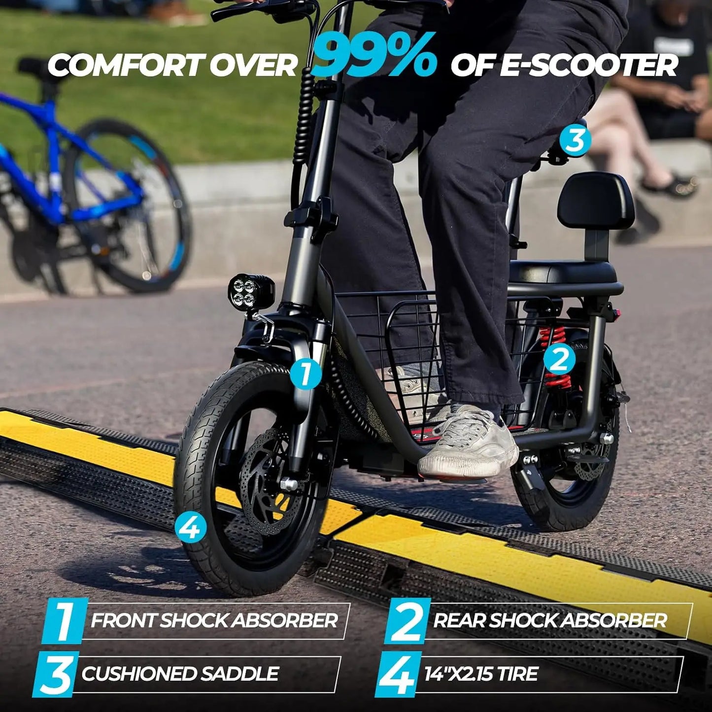 850W peak adult electric scooter,25 miles 20 MPHequipped