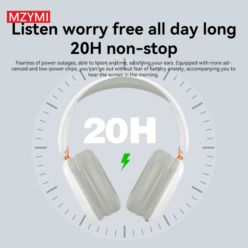 MZYMI Bluetooth5.3 Headband Headphones B300 Wireless Headset 3.5mm Socket Waterproof Sport Earphones With Mic For Phone PC