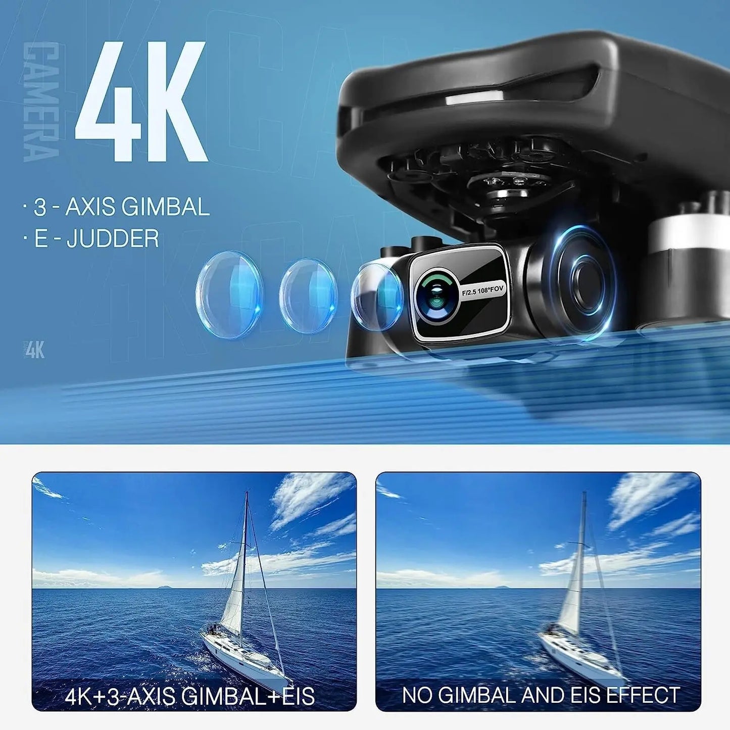 GPS Drone with 4k Camera for Adults 5G WiFi Transmission