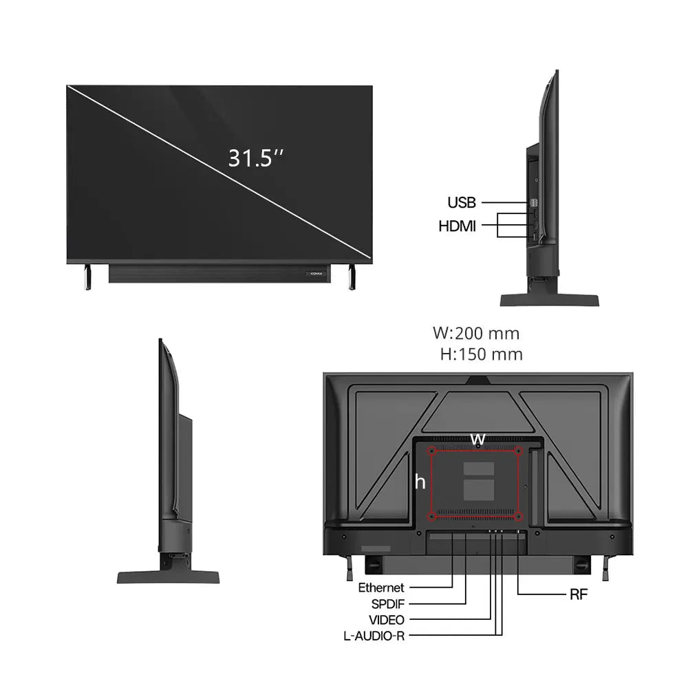 32" Smart TV Tizen OS Powered By SAMSUNG Built-in 30W Soundbar Display Theater Audio