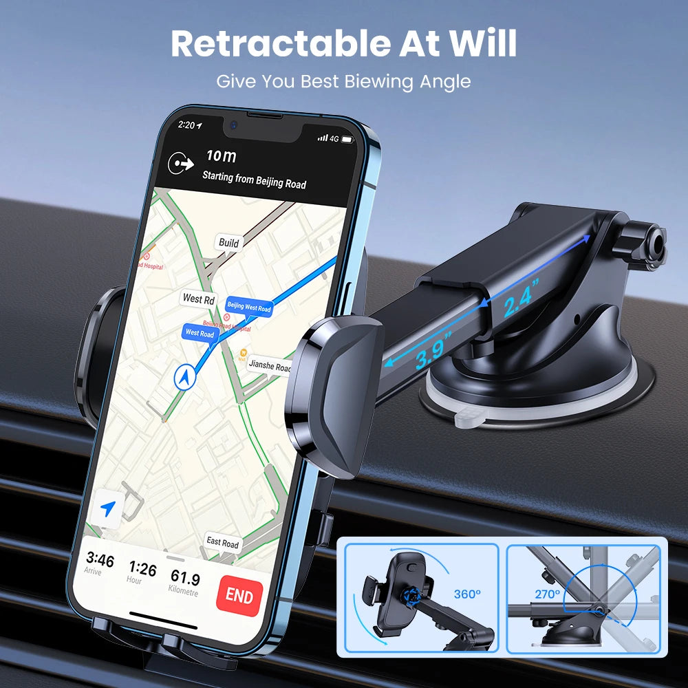 Car Phone Holder Mount 2-IN-1 Handsfree for Dashboard